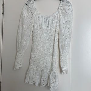 NWT - White smocked summer mini dress